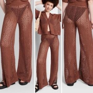 BLACK Wild Fable Open Wide Leg Work Pant and Camp Shirt-BLACK